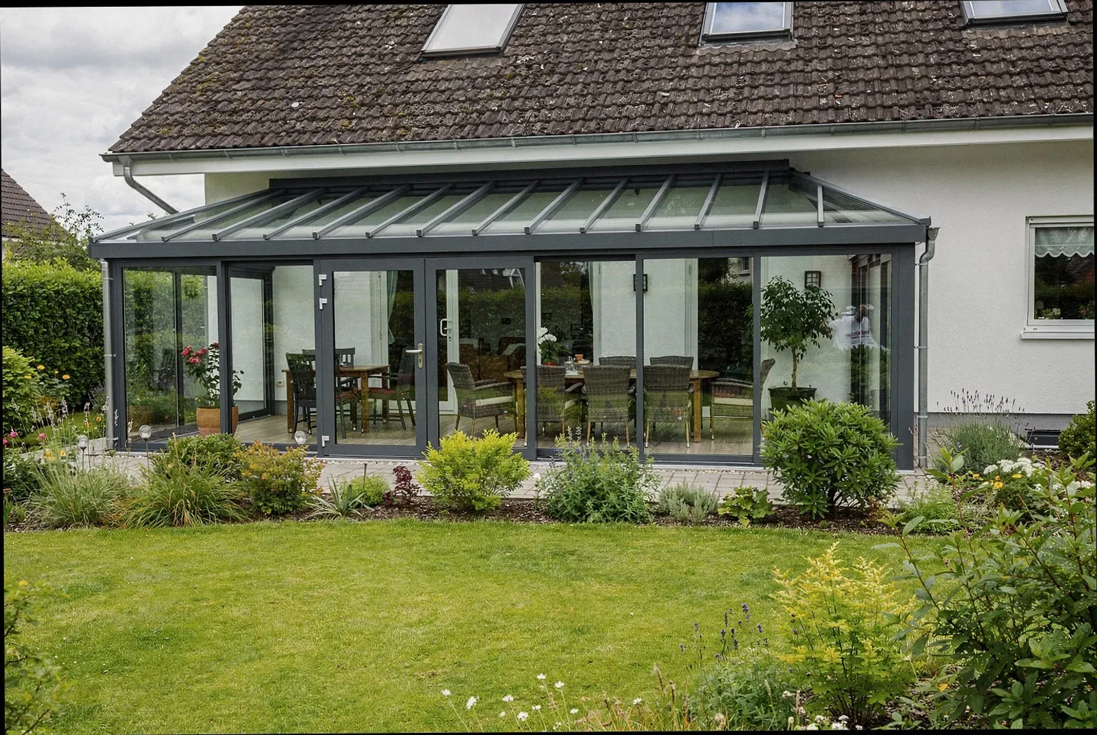 Wohnwintergarten an einem Einfamilienhaus in Aachen